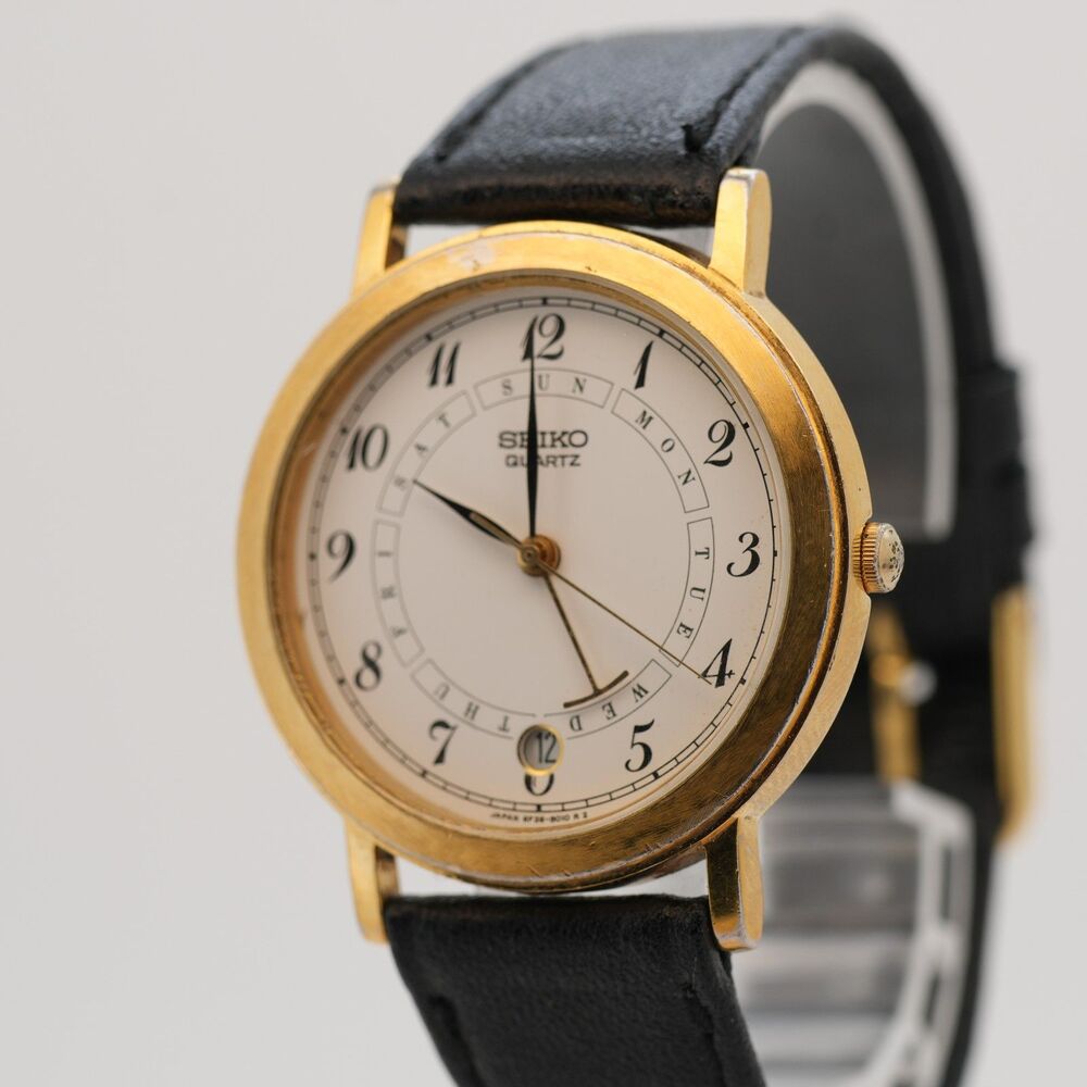 Vintage Seiko 6F26-8019 Pointer Day Date Two-Tone Dress Watch - 33mm, running